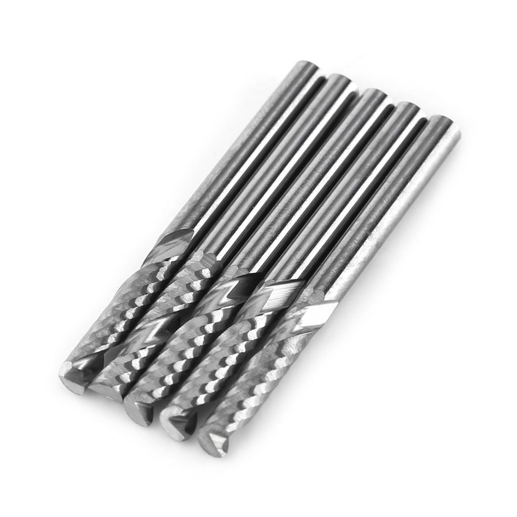 5pcs 3.175mm(1 8 ) Shank Single Flute End Mill Milling Cutter Tungsten Carbide Tool CNC Bit