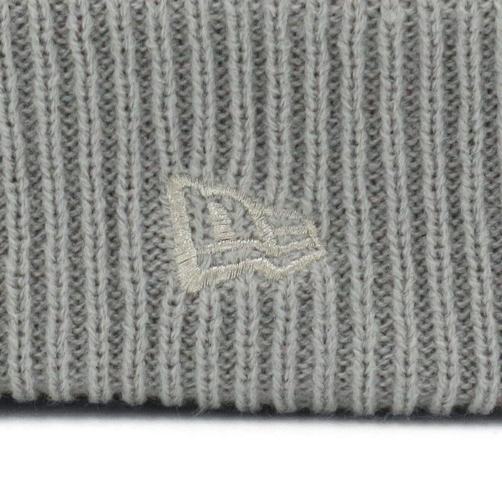 New Era Rib Cuff Knit Cap with Metallic Exclusive To ONSPOTZ Pom-Pon Logo, Gray,