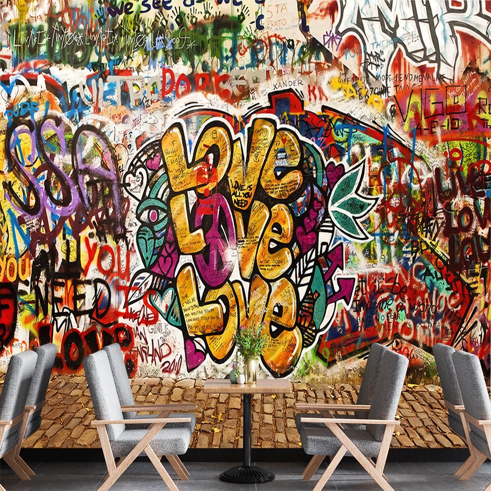 3d Graffiti Wallpaper 3d Retro Nostalgic Wallpaper For Walls Street Graffiti Wall Murals Home Decor