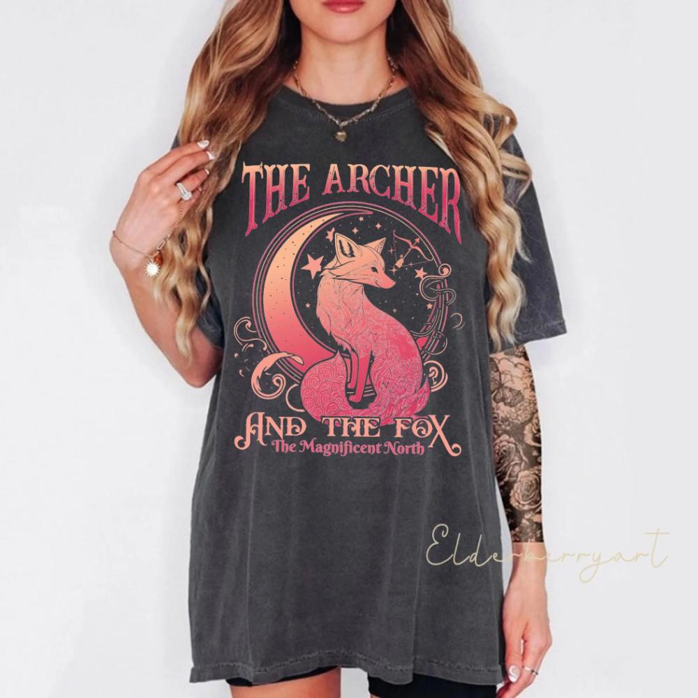 The Archer and The Fox Shirt Fantasy Archer TShirt Mystical Fox Tee Adventure Graphic Tee Nature Archer Gift