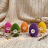 with Flower Bow Flocked Easter Eggs Colorful Easter Egg Ornaments  Spring Party Decor