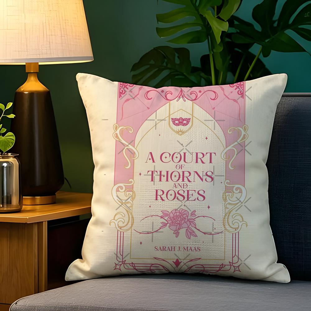 Fantasy Novel A-A Court Of Thorns And Roses 8 Natural Linen Pillow Case Double-Sided Decor Sofa Pillowcase Home Decor