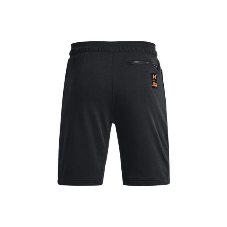 Under Armour Logo Print Drawstring Elastic Waist Straight Leg Shorts Men Shorts Black 1366408-001