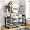 1pc Drain Rack Kitchen Dish Rack Sink Side Dishware and Tableware Storage Rack Modern Countertop Narrow Storage Rack Installation-free Rack