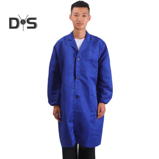 

Женское и мужское рабочее пальто с лацканами, длинными рукавами, эластичными манжетами, однотонная моющаяся рабочая куртка с карманом, однобортная верхняя одежда средней длины XL