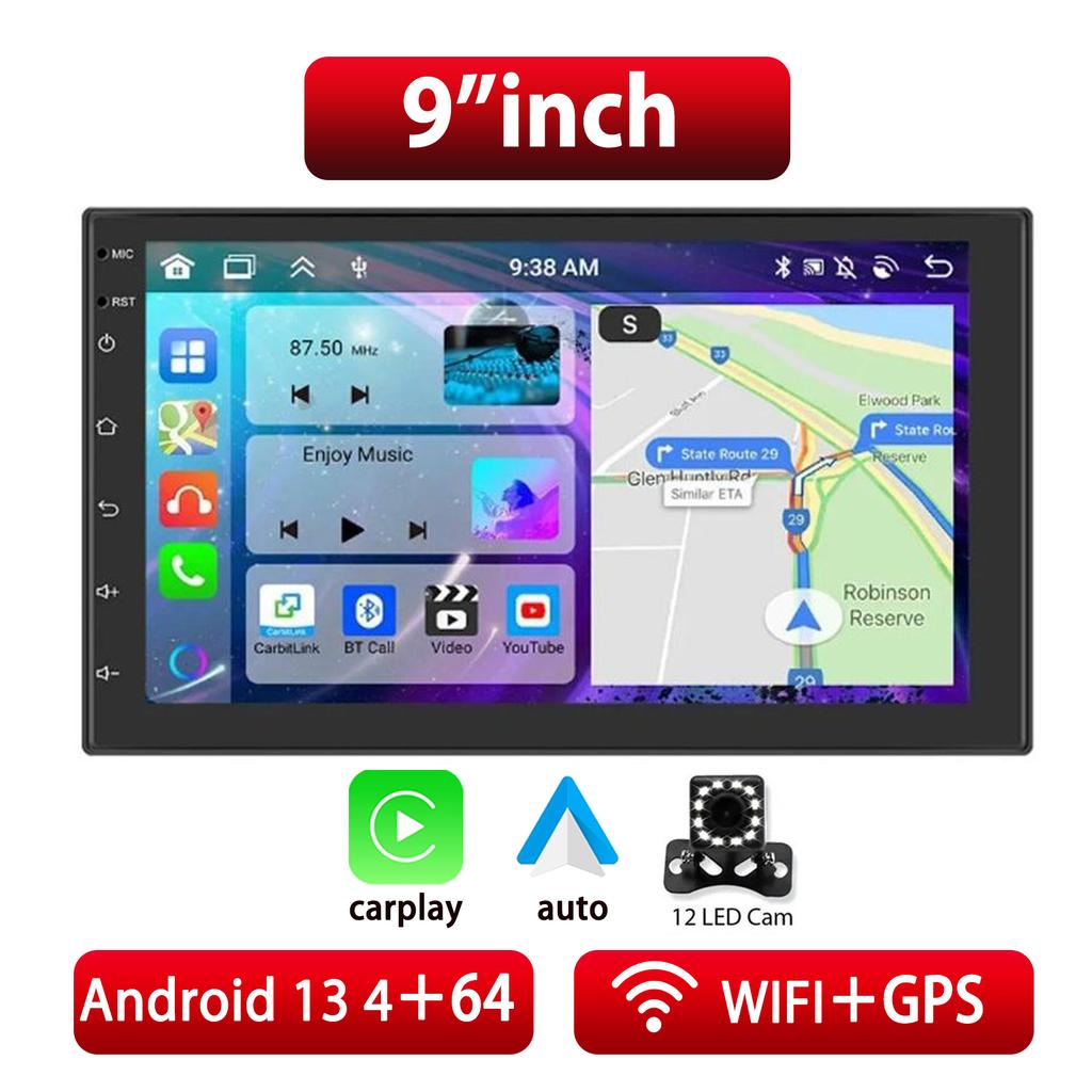 Car Radio Wireless Carplay Android Auto 2 Din 7"/9" GPS Navigator MP5 Player Glass Screen  Wi-Fi FM BT Car Stereo