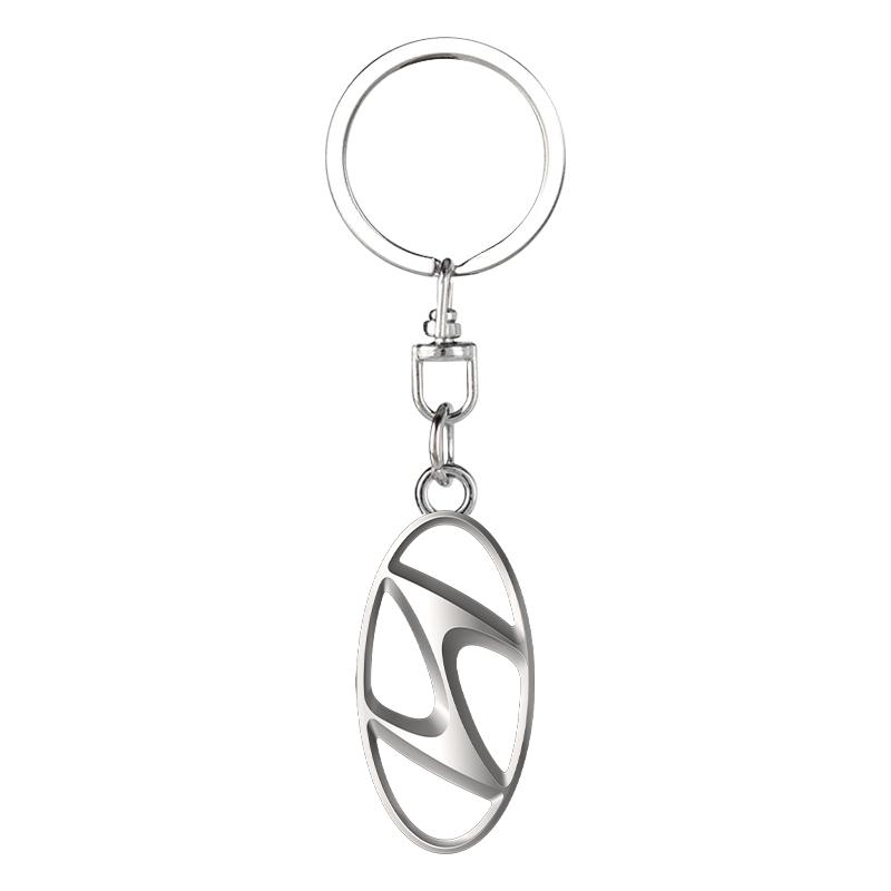1Pcs 3D Metal Car Badge Keychain Zinc Alloy Keyrings Auto Accessories For Hyundai Accent AMICA Aslan Azera DYNASTY Elantra Equus Galloper