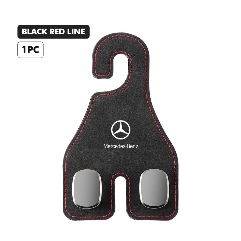Car Back Seat Suede Hanging Double Hook Rear Row Storage Hanger For Mercedes Benz W202 W212 W126 W140 W168 W177 CLS GLE GLC GLS