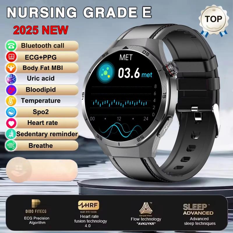2025 Ny EKG+PPG Tre Høye Smartklokke Lipider Urinsyre Blodtrykk Smartklokke Menn NFC Sport HD Anrop Helseklokke for iOS Android