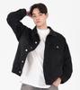Button Seoul Oversized Washed Vintage Denim Jacket (Black)