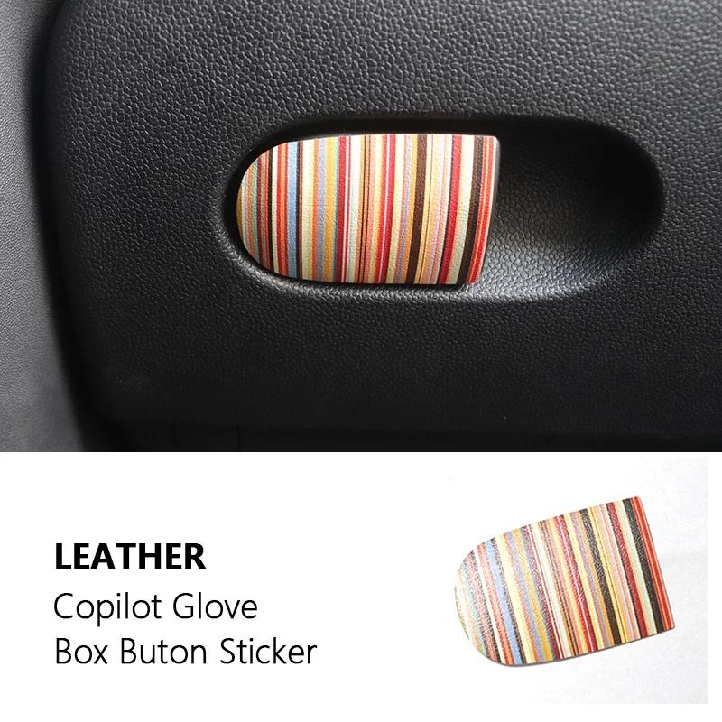 1PC Car Glove Box Handle Decorative Storage Box Leather Sticker For MINI COOPER S For F55 F56 F57 F54 F60 Car Interior Stickers