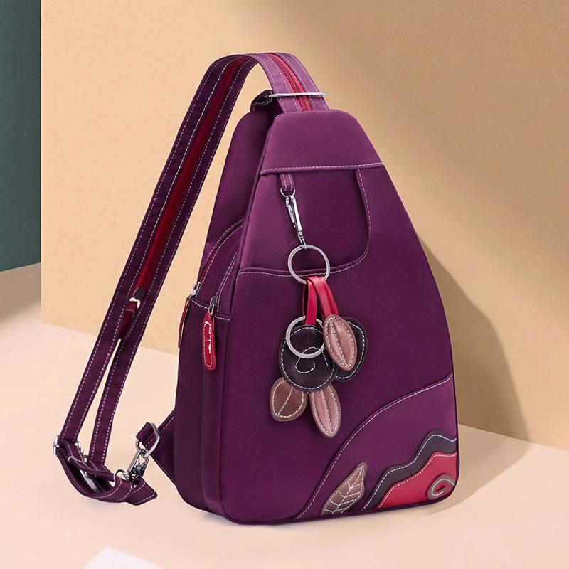 Multifunktionaler Rucksack Colorblock Große Kapazität Retro Brusttasche