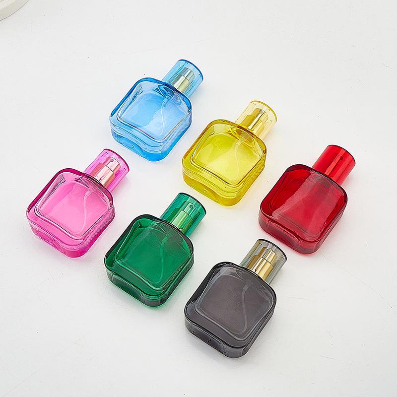 Colored Glass Refillable Perfume Bottles - Transparent Spray Containers for Cosmetics Samples 30ml Transparent Glass