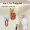 Rotatable Butterfly Triple-Hook Hanger for Bathrooms - Punch-Free, Adhesive, Creative Coat & Hat Hook