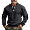 Men's Solid Color Half-Zip Sweatshirt Men's Sports Large Size Casual Sweatshirt