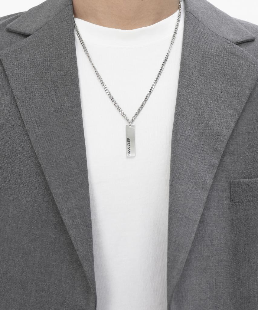 Bassclef Square Stick Necklace Surgical Steel Chain Clef Verse B Nec