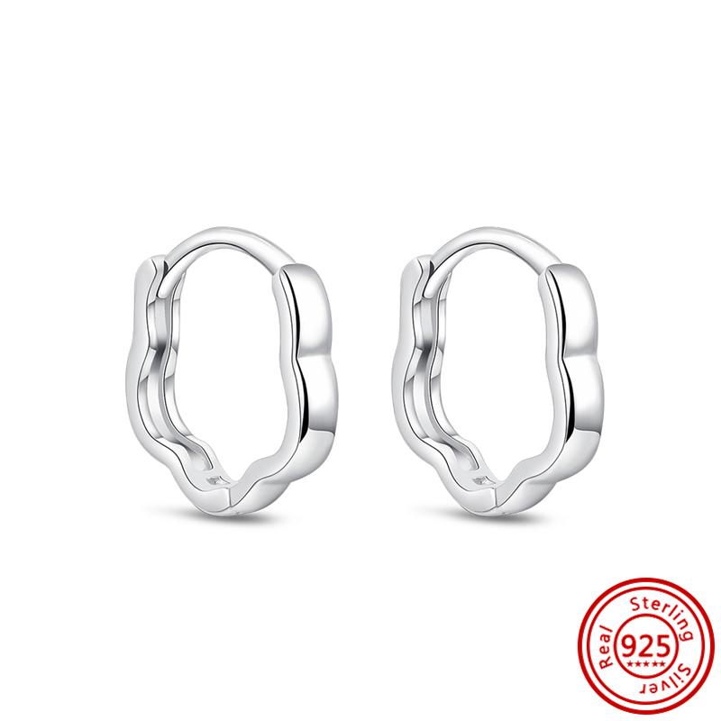 Orecchini a cerchio a cuore in argento sterling 925 100% scintillante lussuoso semplice moda momento perla donna gioielleria raffinata regalo per festival