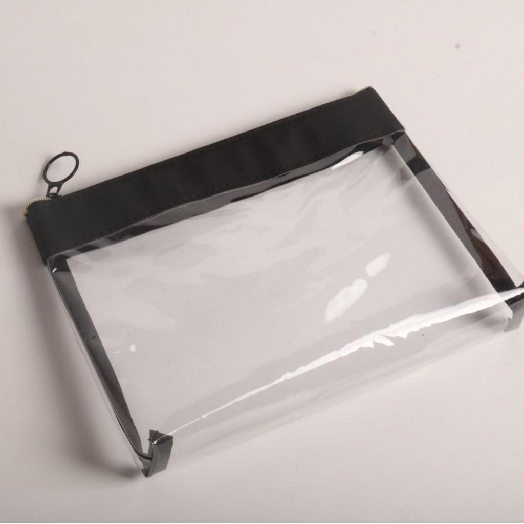 PVC Transparent Crossbody Bag – Large Capacity Outdoor Travel Shoulder Bag, Makeup Organizer with PU Patchwork.