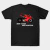 Men Black Print T-shirt Drop A Gear And Disappear Ducati Panigale V4 Motorbike No-Cut Transfer Paper Print Cotton Tshirt