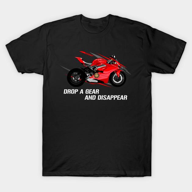 

Мужская черная футболка с принтом Включи передачу и исчезни Ducati Panigale V4 Мотоцикл Печать на трансферной бумаге без вырезания Хлопковая футболка XL чёрный