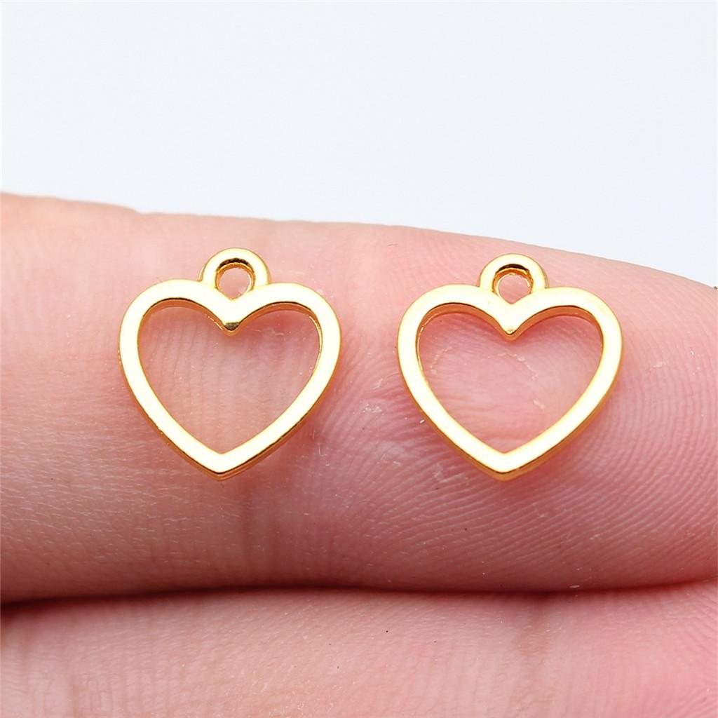 Charms Openwork Heart Pendants Vintage Jewelry Supplies QC068