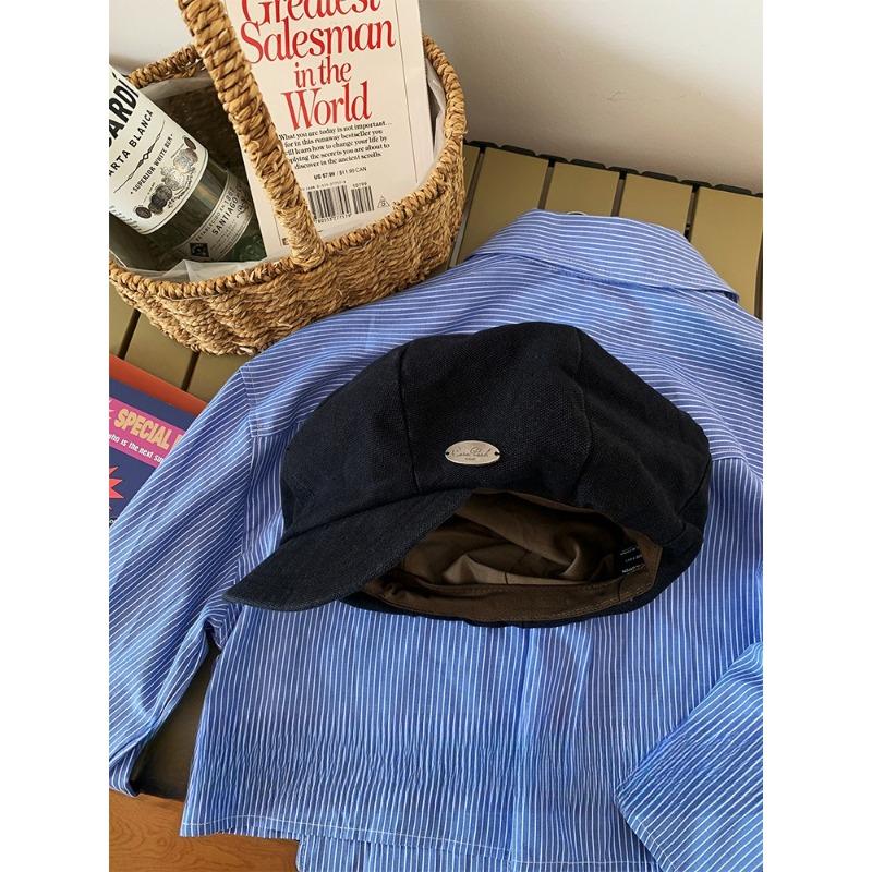 

Simple Japanese Style Cloud Octagonal Hat with Big Head Circumference and Face Versatile Breathable Newsboy Peaked Hat for Women one size