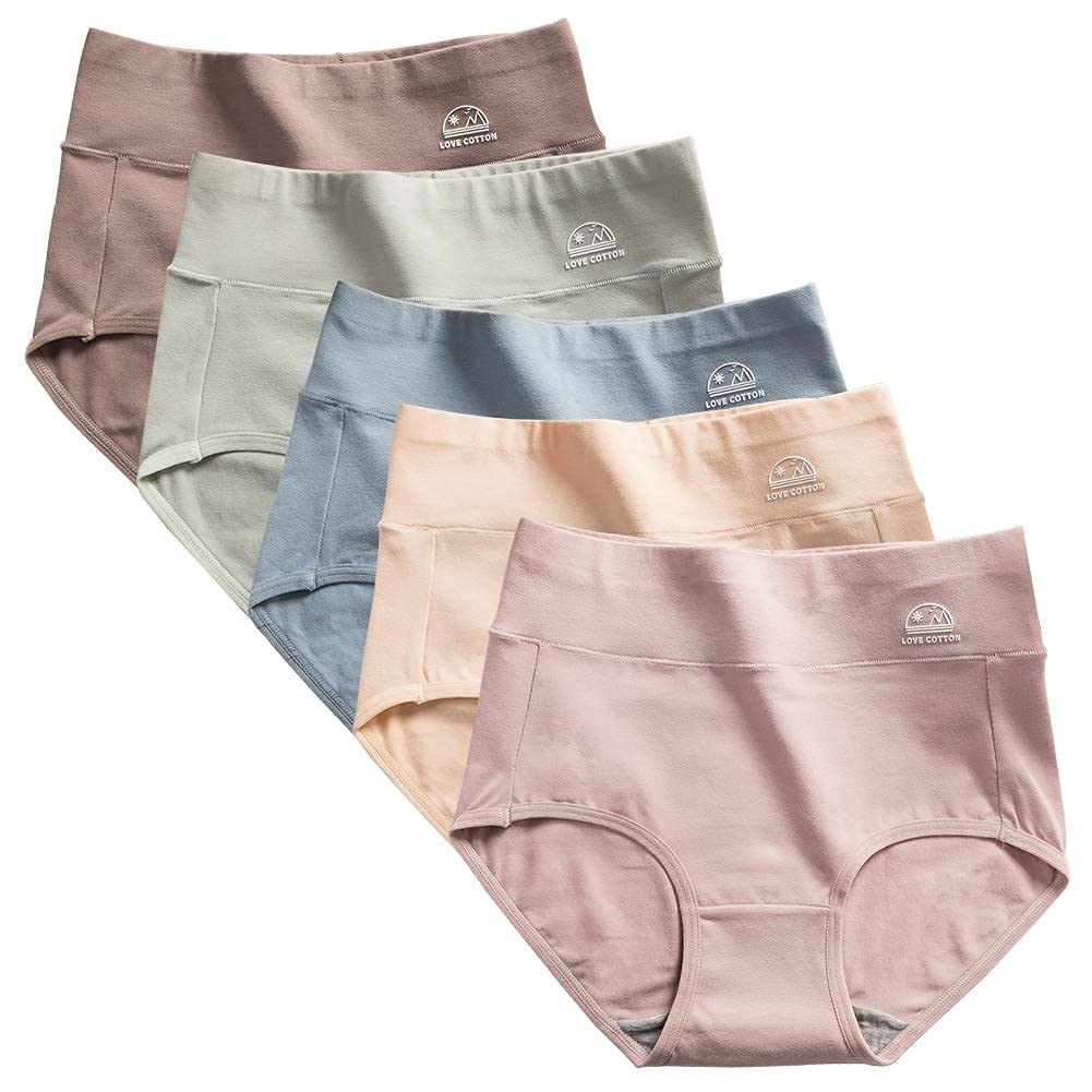 TDIOSN Soft Plus Fully Covers the Stomach and Shapes the Butt of Size Women's Deep-Fit Panties, Cotton, Comfortable, Sweat-Absorbent, Breathable,