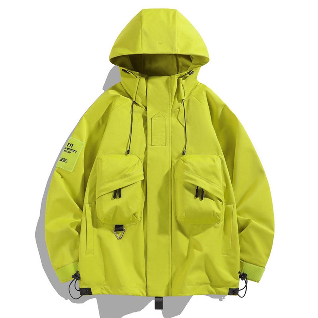Men's Solid Color Jacket Outdoor Workwear Style Couple Jacket Coat Hooded Dirt Resistant And Wear Resistant Jacket