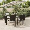 VidaXL Garden Dining Furniture and Cushions 5pcs Black Wicker 3185110