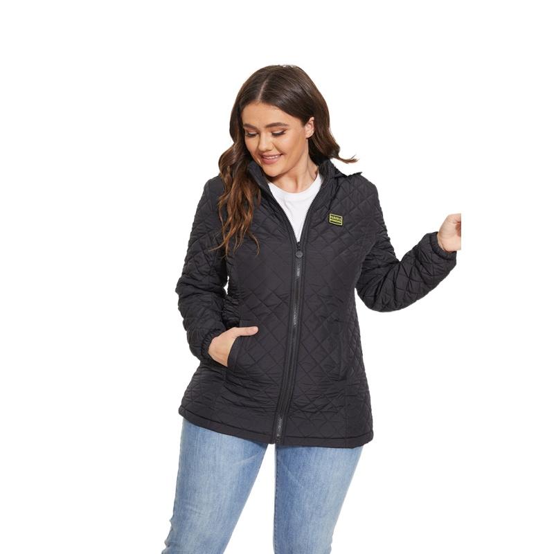 Jachetă de toamnă iarnă pentru femei, parcă groasă și caldă cu glugă, haină subțire cu mânecă lungă