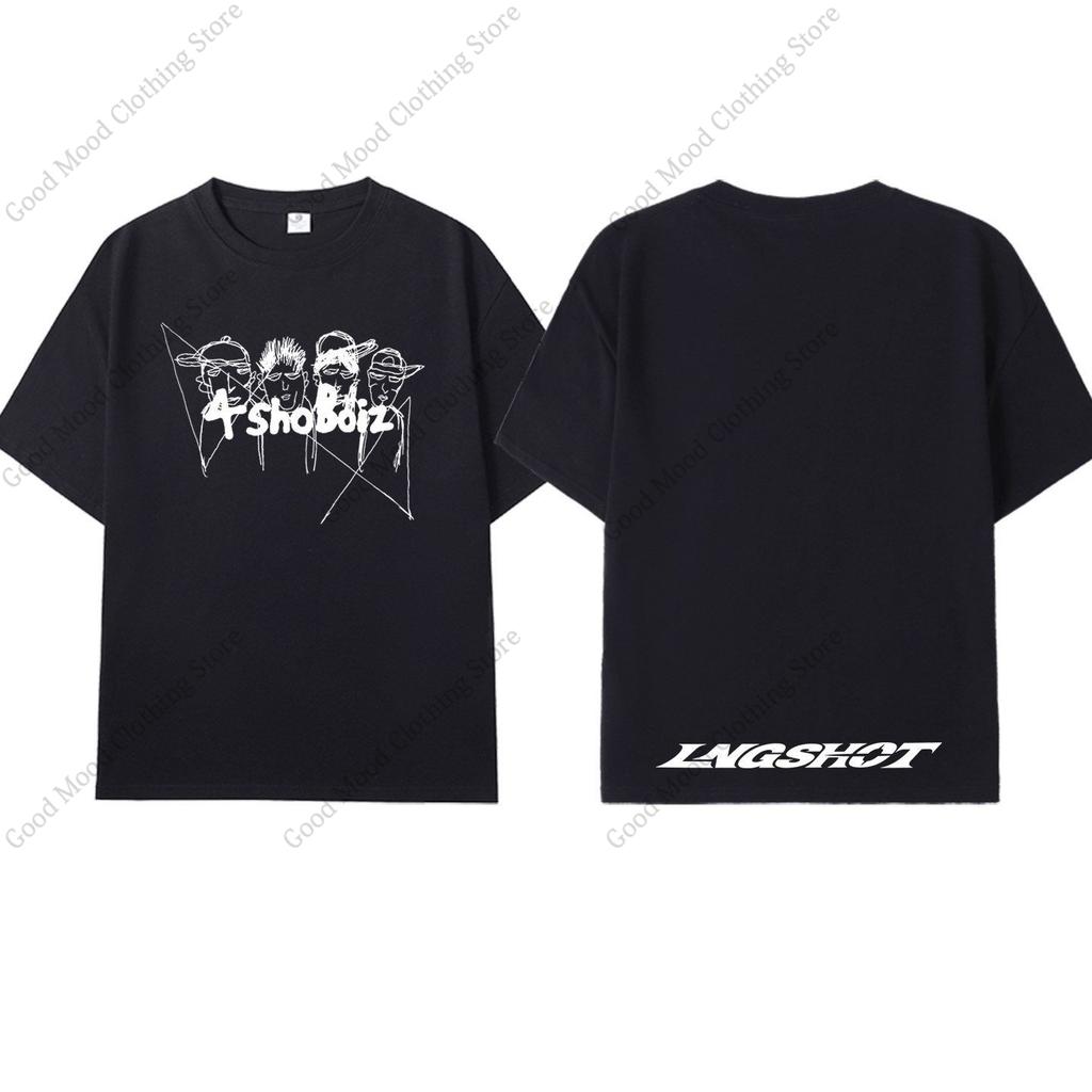 LNGSHOT T Shirt Kpop Fashion OHYUAL WOOJIN Louis RYUL Same Tshirt Unisex Women Summer High Quality Cotton Short Sleeve Tee Tops