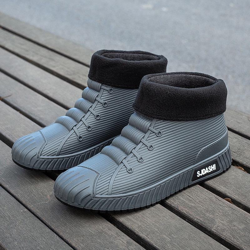 Men's Waterproof Fashion Short Rain Boots - Non-Slip, All-Season Rubber Shoes