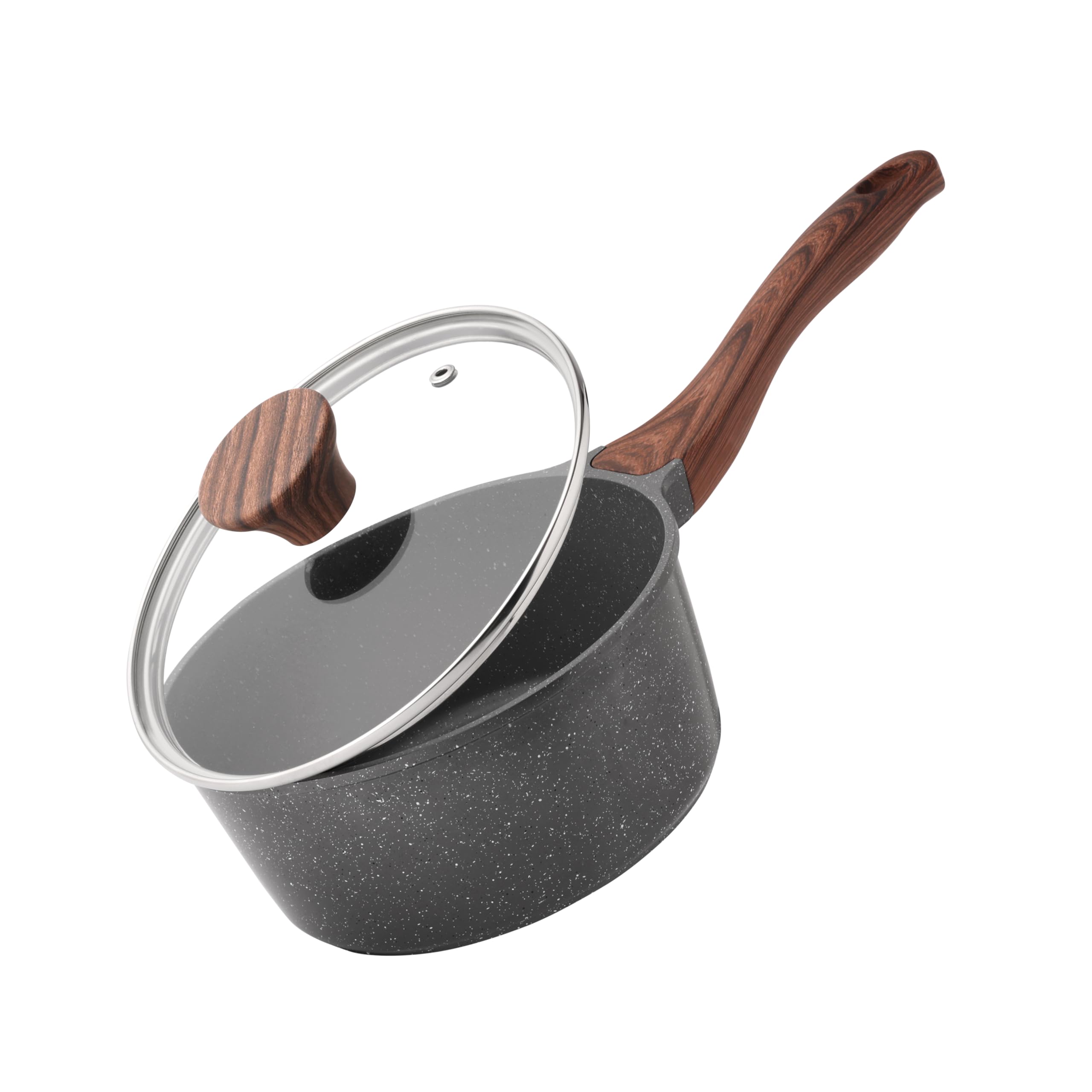 

SENSARTE 20cm Saucepan, Induction/Gas Compatible, for Miso Soup, Pot, Saucepan, Non-stick Marble Coating, Easy to Clean, High Heat Efficiency, Suitabl