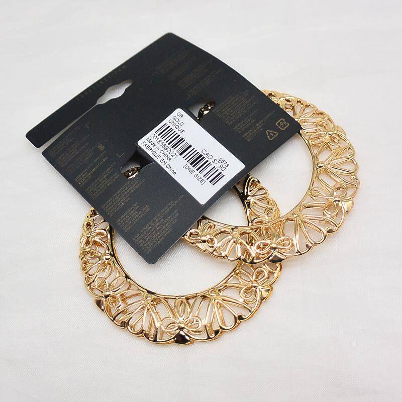 Ornament Gold Plated Graceful European and American Fashion Popular All-Match Minimalist Cut Out Original Single Gold Pattern Earrings Earrings