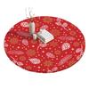 Fitted Christmas Round Tablecloth Holiday Snowflakes Table Cover with Elastic Edge Water-Resistant Christmas Tree Table Cover for Round Tables Dinner