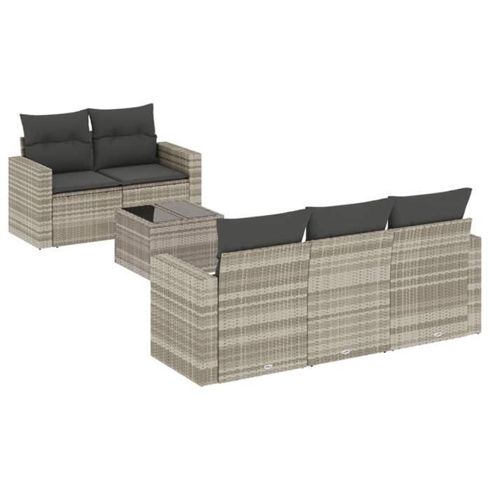 VidaXL Salon de Jardin avec Coussins 6 pcs, Canapés avec Pieds Réglables, Ensemble de Meubles d'Extérieur Patio Terrasse, 3251039