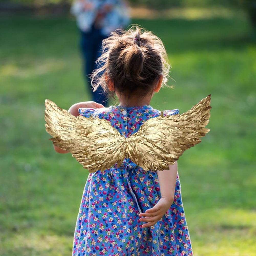 Erwachsenen Engel Flügel Accessoire Engel Flügel Kostüm Elegante goldene Engelsflügel für Erwachsene Kinder Karneval Maskerade für Halloween