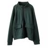 Johnature Fashion Zipper Long Sleeves Casual Loose Personality Coat Woman Autumn Niche Turn Down Collar Vintage Coat