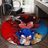 1 szt. Okrągły dywanik z motywem Sonic the Hedgehog Anime - Mata pod krzesło biurowe, Antypoślizgowy dywanik do dekoracji domu, Salonu, Sypialni, Pokoju gier