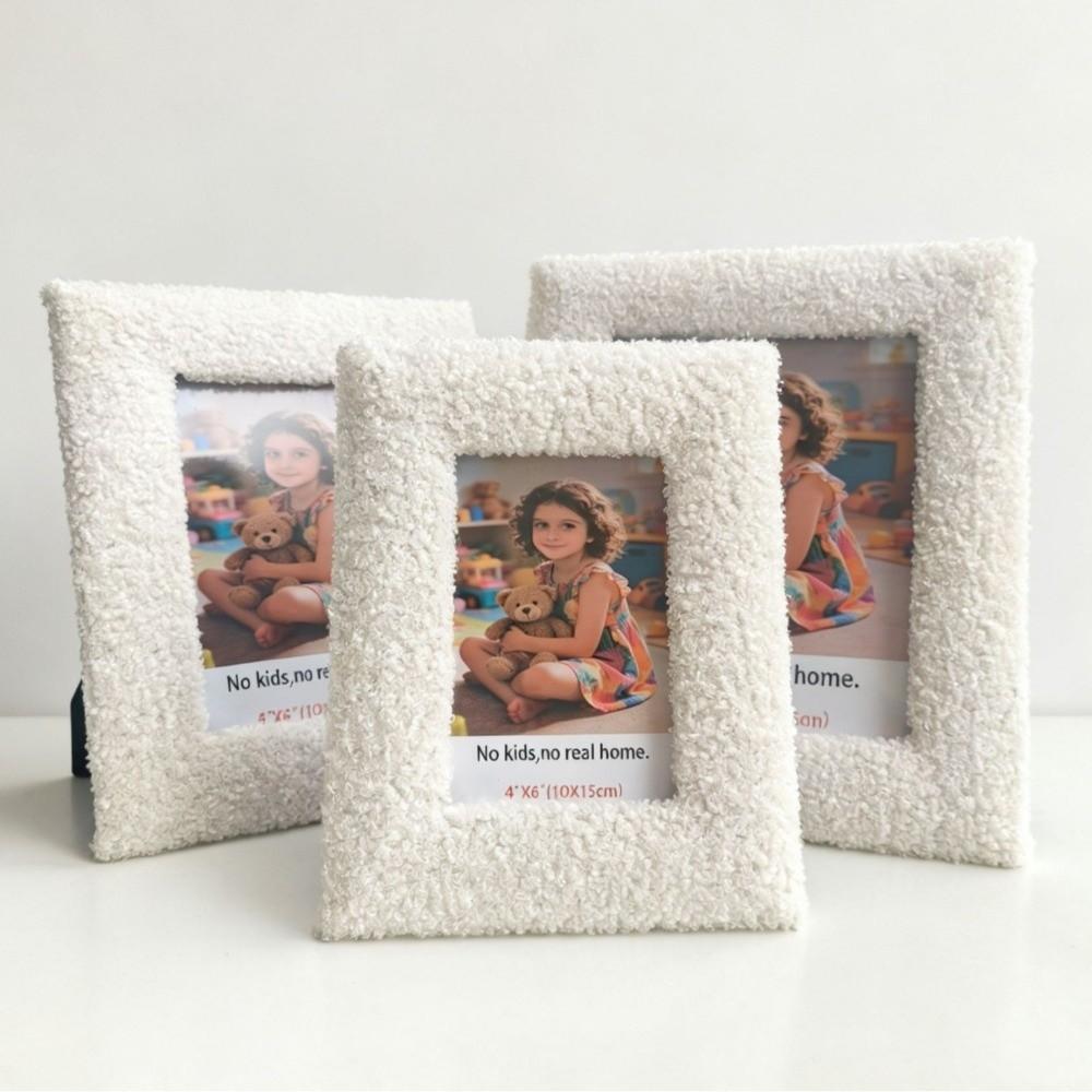 Creative 6/7/8 Inch Picture Frame Fake Fur Picture Frame Ornaments Living Room Decor