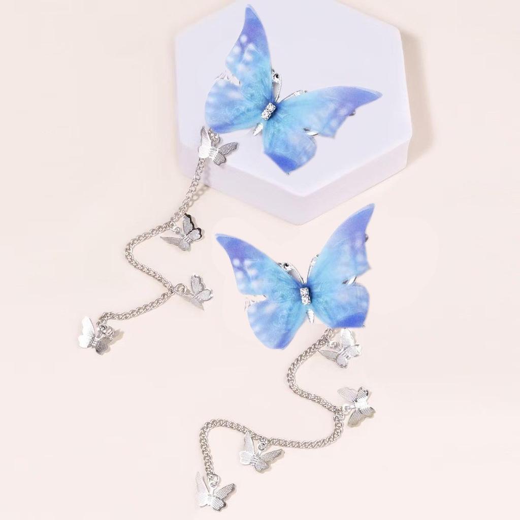 Gradient Silk Yarn Bow Butterfly Hairpin for Kids – Fairytale Style