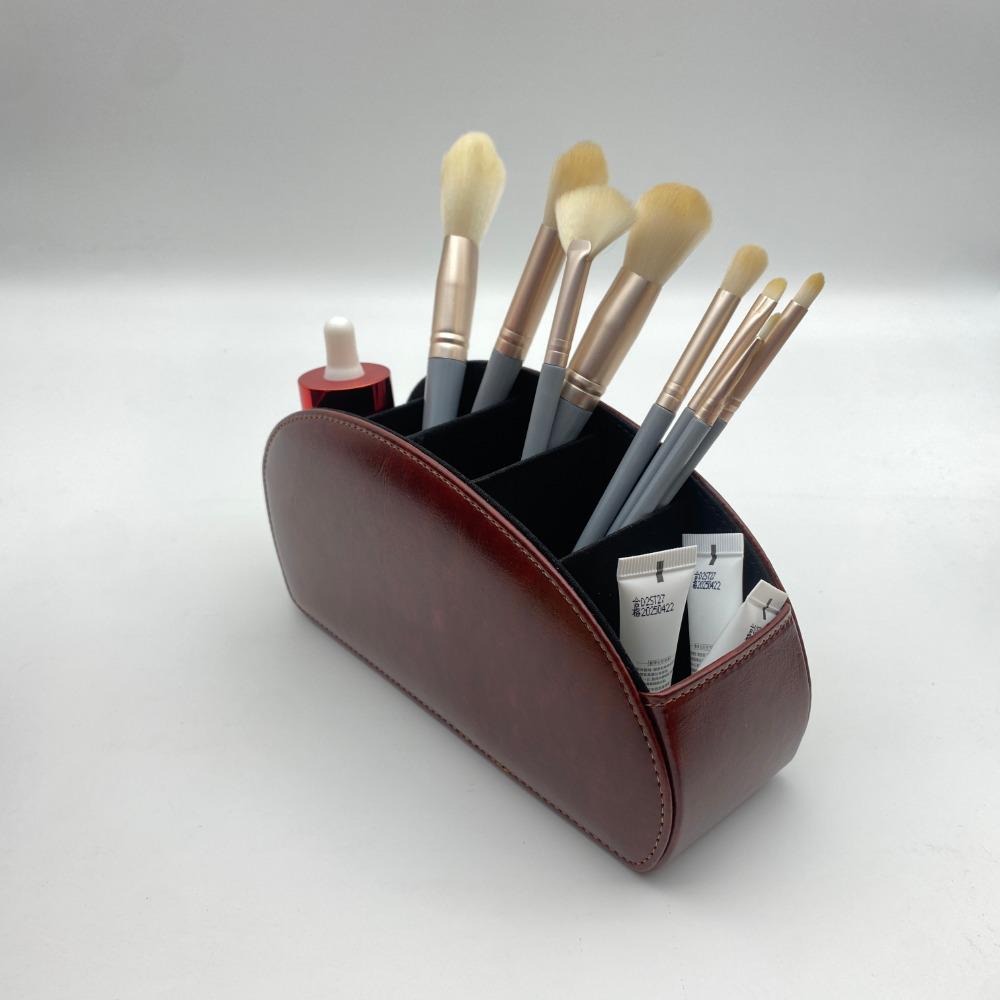 PU Leather Remote Control and Cosmetics Storage Box for Home or Office