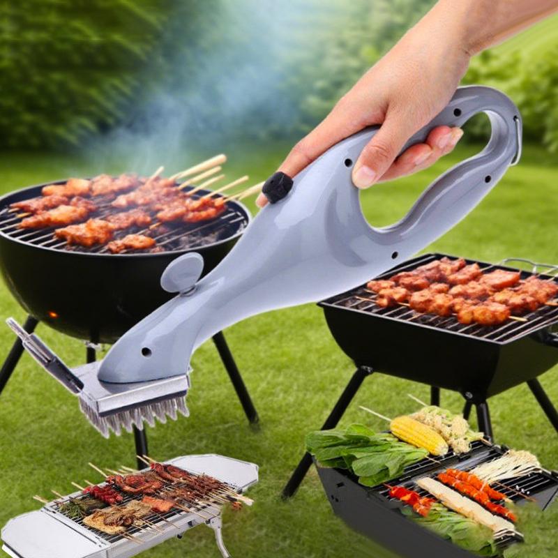 Grillbürste und Schaber, Dampf-Grillbürste aus Edelstahl, Grillreinigungsbürste BBQ-Reiniger Zubehör BBQ-Grillbürste