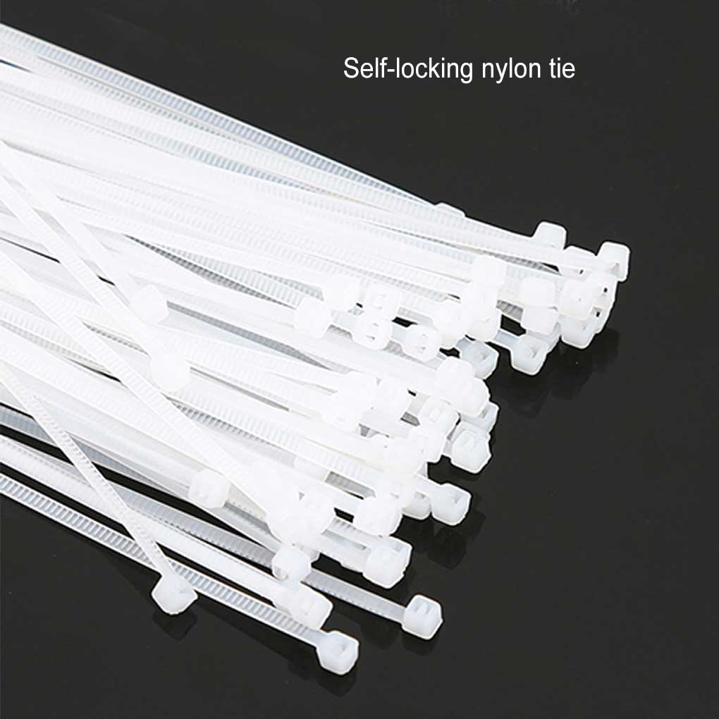 100 Peças Abraçadeiras de Nylon Autotravantes 2,5 mm de Largura Porta-Fivelas para Fios Organizador Acessório Fixador Amarração Envoltórios de Zíper
