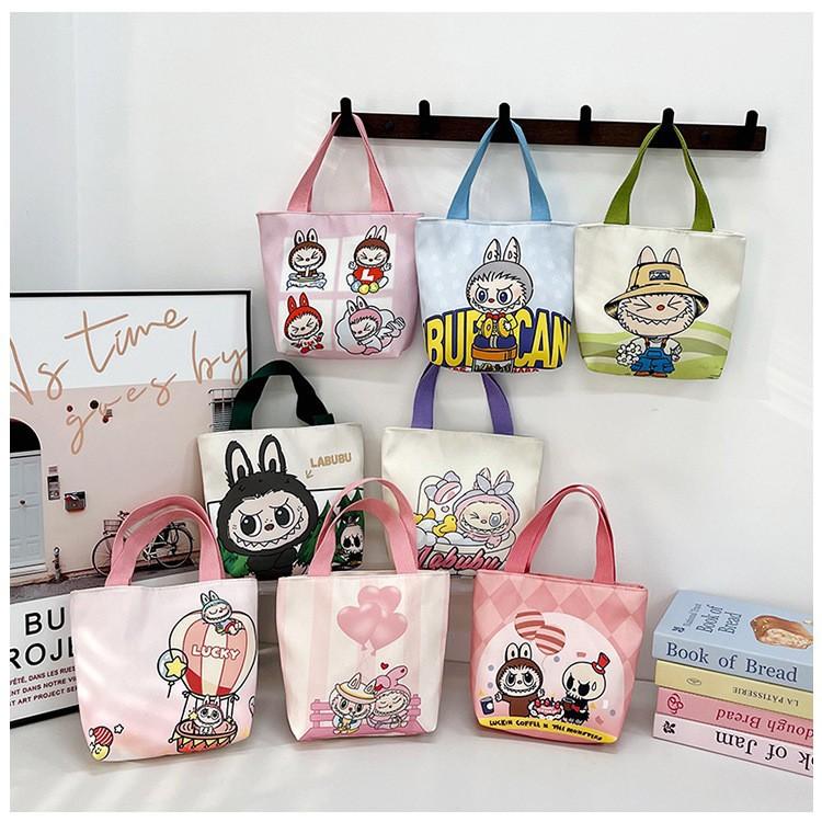 New Labubu handbag all-match lunch portable handbag student snack girl tote bag