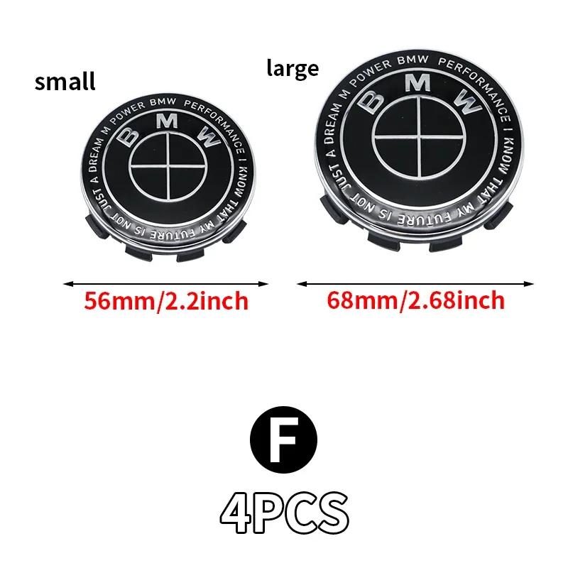 4Pcs/Set 56MM/68MM For BMW M X3E83 E71 G82 E84 X5F25 G38 F06 G05 F18 Car Styling Wheel Center Cap Hub Covers Badge Accessories