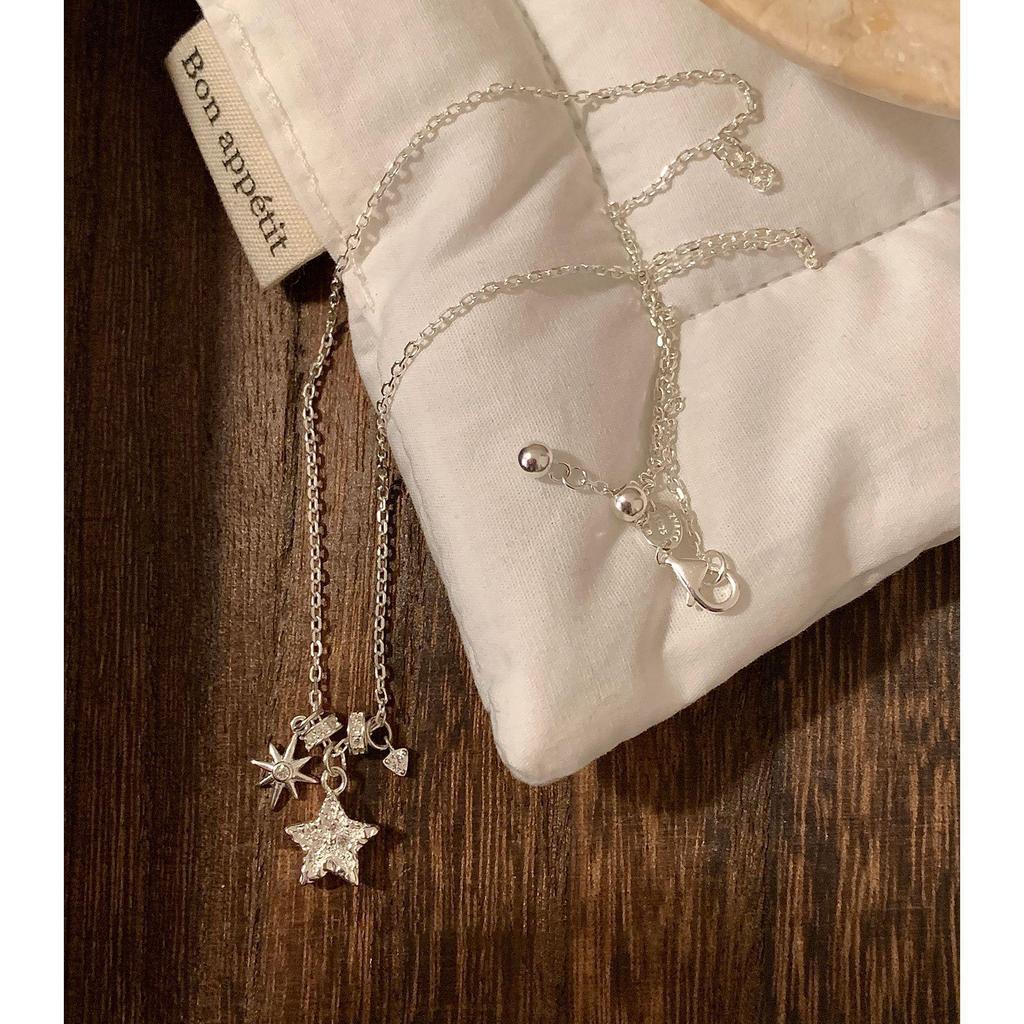 S925 Sterling Silver Star Pendant Necklace - Versatile Luxury Clavicle Jewelry for Women