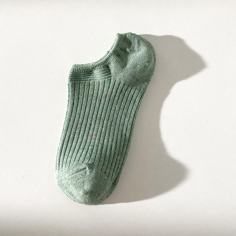 

Женские весенне-летние туфли из точечной пряжи, низкий каблук, мелкий вырез, нескользящие, с носками-лодочками 1 pair зелёный