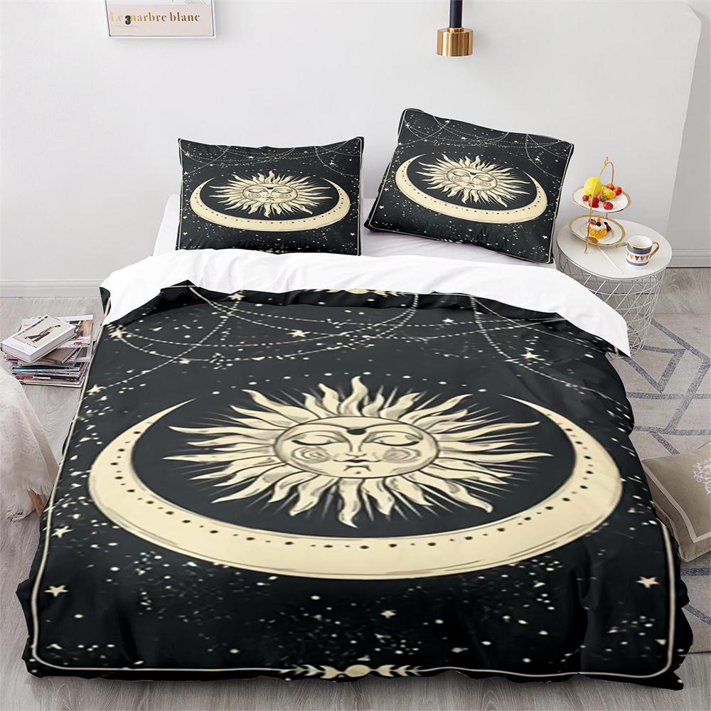 Mysterious Tarot Duvet Cover Set with Pillowcase Queen King Size Polyester Comforter Cover Fortune-Telling Element Tarot Card