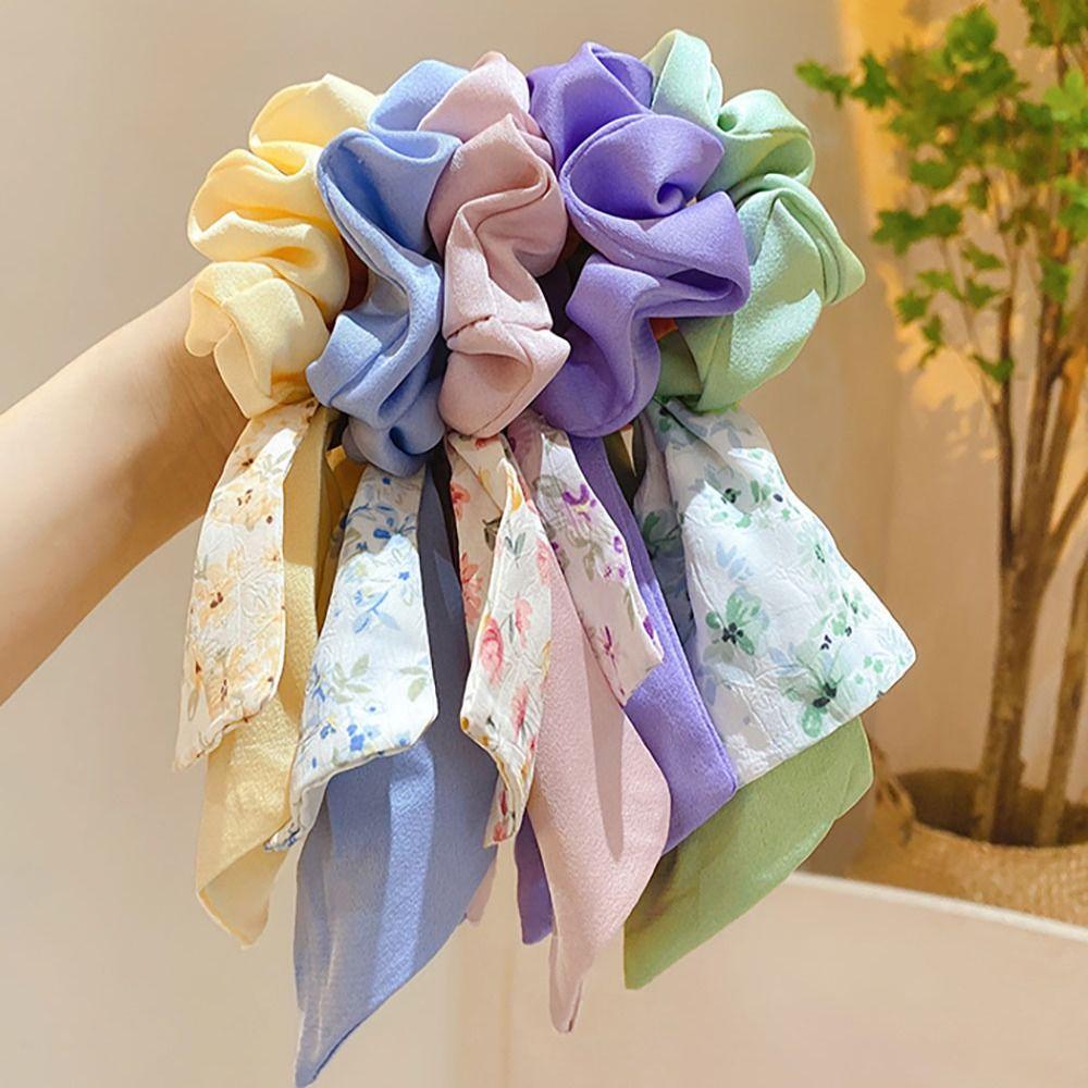 Ribbon Bow Printing Hair Rope Printing Hair Ribbon Sweet Intestine Hair Loop